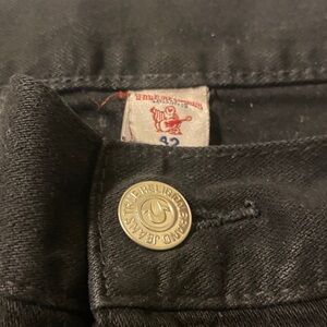 True Religion Men's Dark Jeans with Gold Button